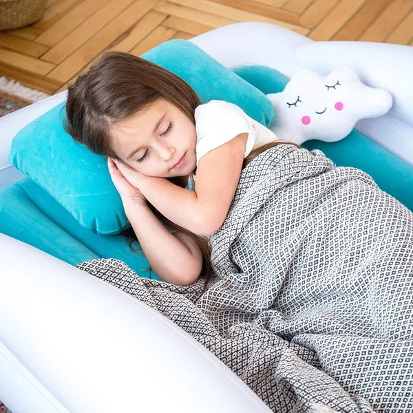 Sleepah Inflatable Toddler Travel Bed Inflatable & Portable Bed Air Mattress Set Blow Up Mattress for Kids with High Safety