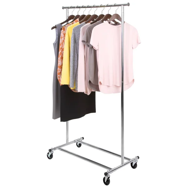 East Bank Designs Commercial Garment Rack, Chrome, Silver