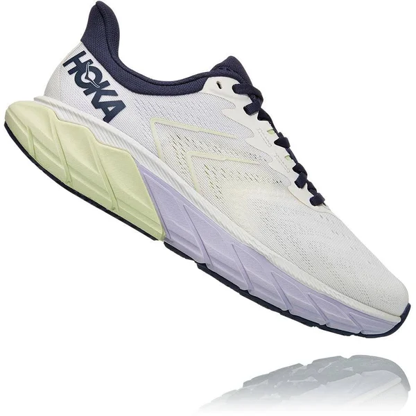 Hoka Women's Arahi 5 Road Running Shoes in Blanc De Blanc/Outer Space - Size 5