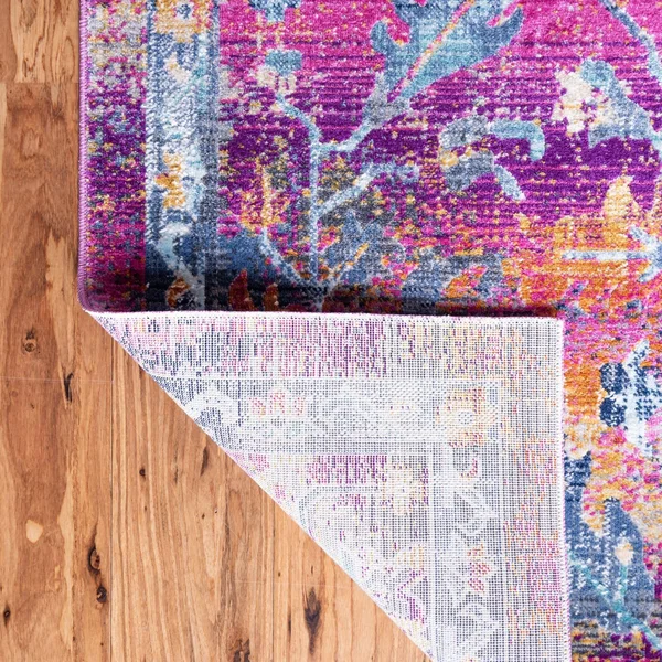 Budapest 4x6 Fuchsia Abstract, Bohemian, Floral, Geometric Area Rug
