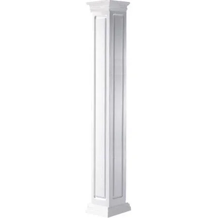 06 inchw x 10&H Craftsman Classic Square Non-Tapered - Raised Panel Column, Prairie Capital & Prairie Base, Size: 6 inchw x 1