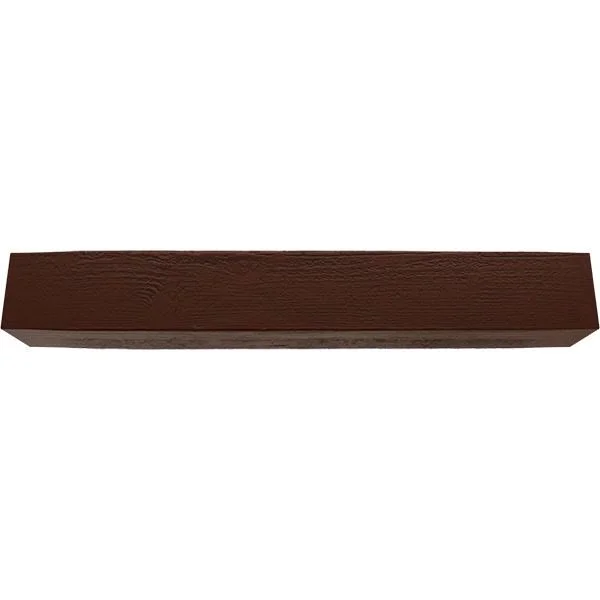 Ekena Millwork MANURS06X10X60PE 6x22H x 10x22D x 60x22W Rough Sawn Faux Wood Fireplace Mantel - Natural Pecan