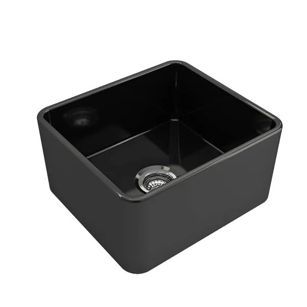 BOCCHI Classico Farmhouse Apron Front Fireclay 20x22 Single Bowl Kitchen Sink with Protective Bottom Grid and Strainer, Black