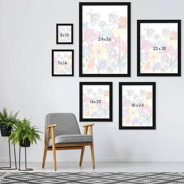 Americanflat Floral Magic II by Farida Zaman Black Framed Print 16x20