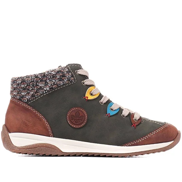 Rieker L5222-24 Ladies Casual Ankle Boots Green/Multi: EU 36