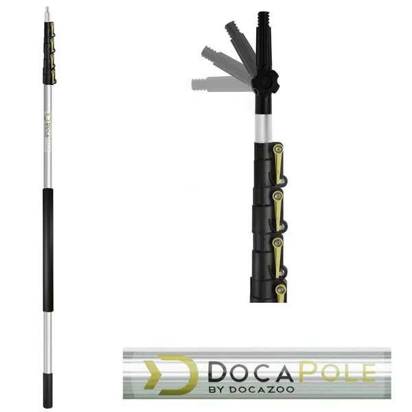 DocaPole 6-24 Foot Extension Pole - Multi-Purpose Telescopic Pole // Light Bulb
