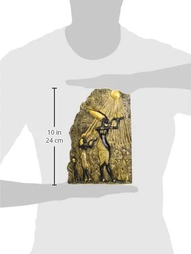 Design Toscano Pharaoh Akhenaten Offering to Aten The Sun Wall Sculpture - Black/Gold