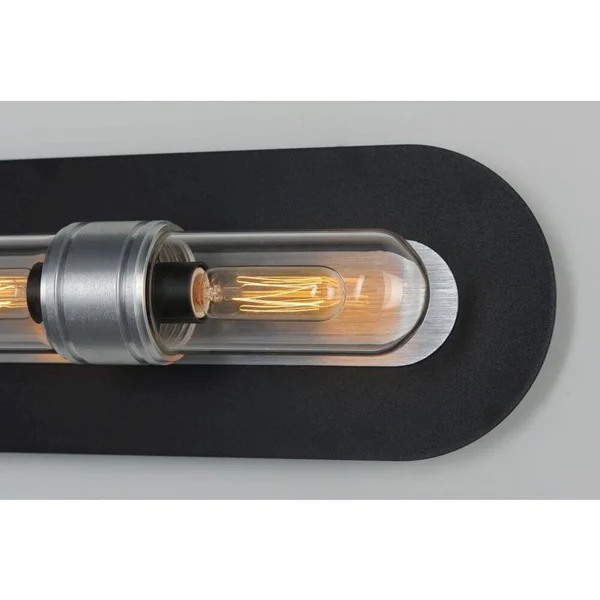 Maxim Lighting 21704CLBKAL Dual 4-Light Bath Vanity in Black, Brushed Aluminum