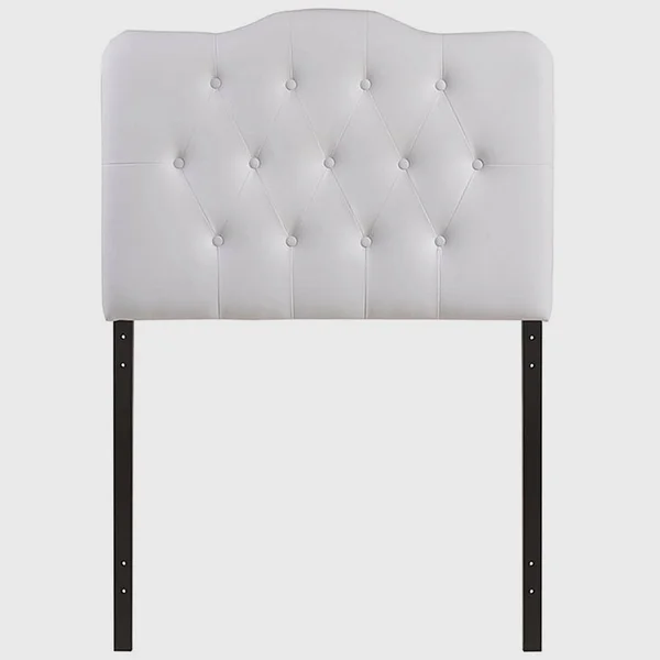 BSD National Supplies Rovna White Upholstered Tufted Twin Size Headboard