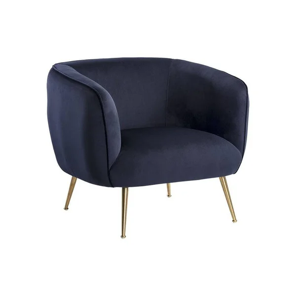 Sunpan Amara 17x22 Modern Fabric Lounge Chair in Abbington Navy - 105522