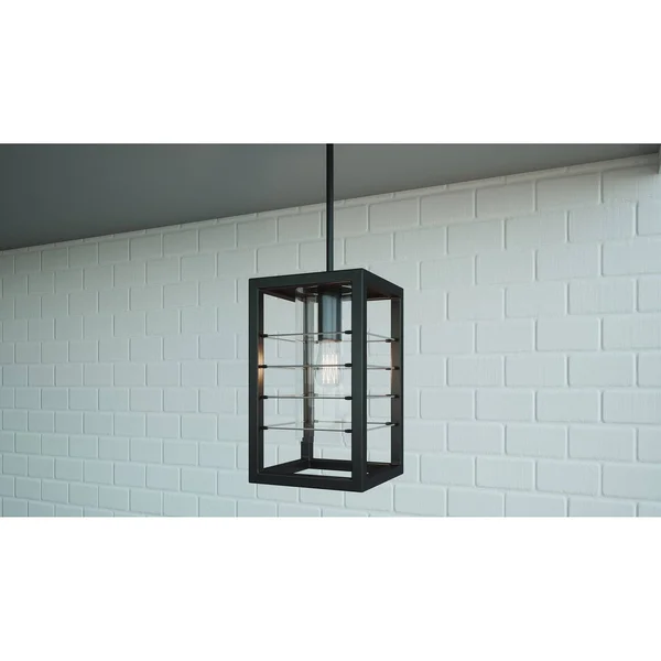 Quoizel Bimini 1-Light Earth Black Outdoor Hanging Lantern, BIM1908EK