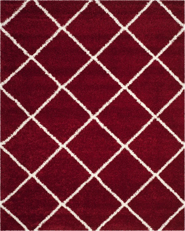 Safavieh Hudson Shag SGH281R Red - Ivory Rug 2&3x22 x 12& Runner