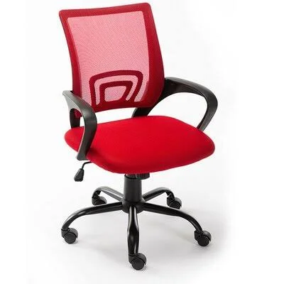 Art Life Mid Back Office Chair, Adjustable Rolling Swivel Chair, Mordern Mesh Computer Chair(Red) Inbox Zero Upholstery Color: Red