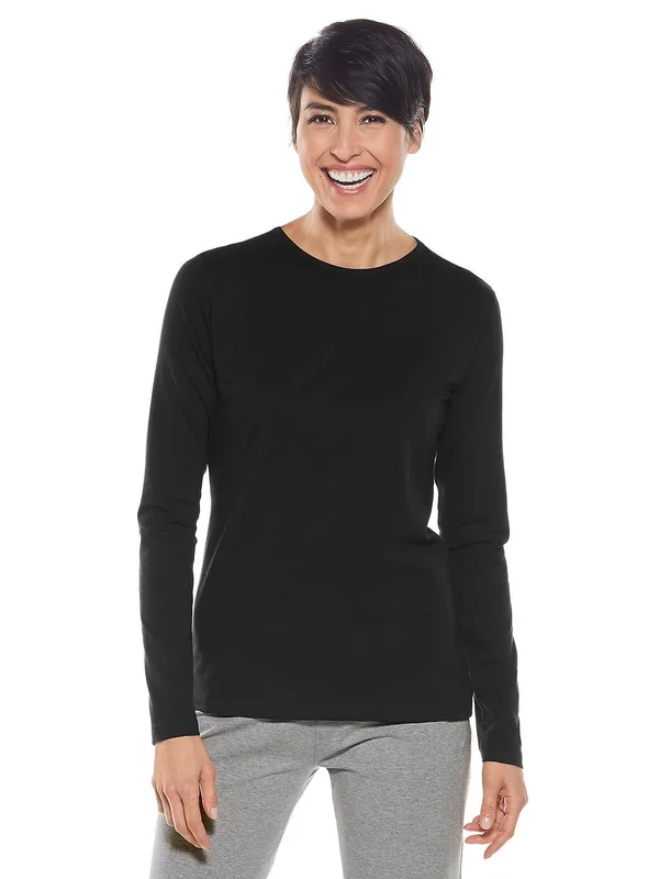 Coolibar - Black Everyday Long Sleeve T-Shirt - Black, X-Small