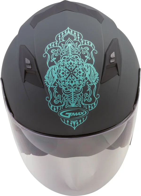 GMAX OF-77 Open-Face Eternal Helmet Matte Grey/Teal