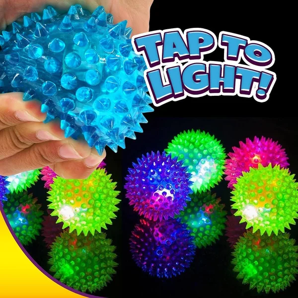 Ja-Ru Light Up Spike Rubber Ball (Pack of 24 with Display Box) and 1 Collectable