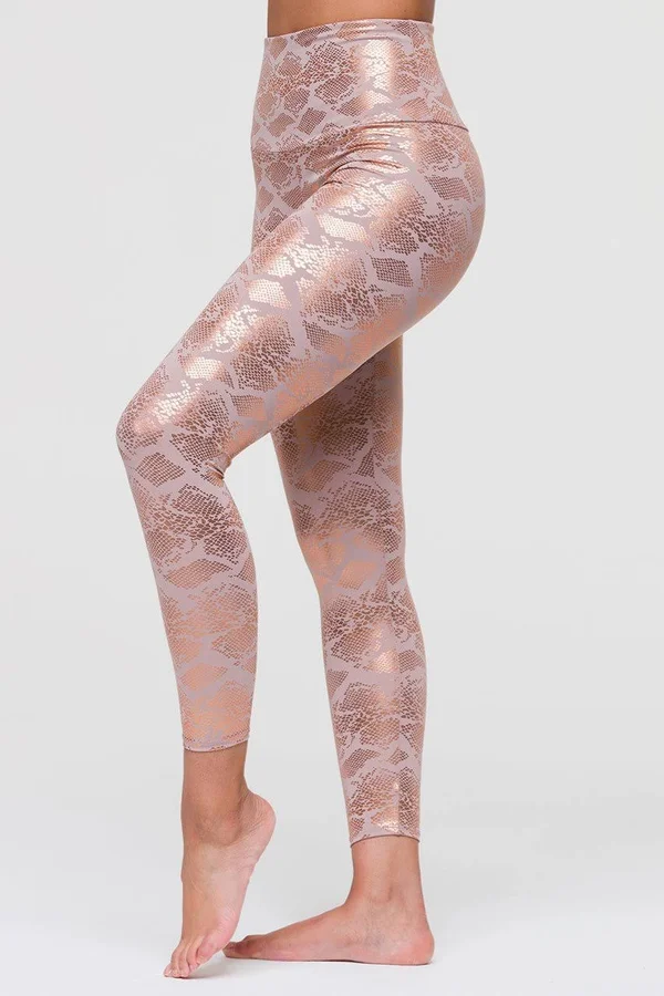 Onzie Foil Midi Legging - Black Snake - Women's