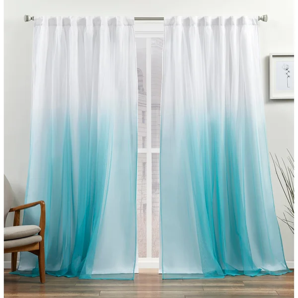 ATI Home Crescendo Lined Blackout Hidden Tab Curtain Panel Pair - 52x108 - Aqua