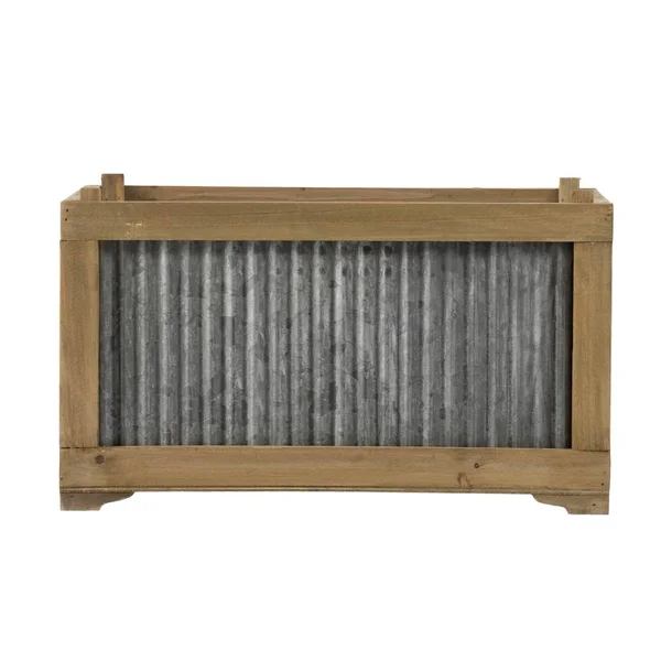 Au0026B Home Planter - Weathered Brown - Galvanized Gray
