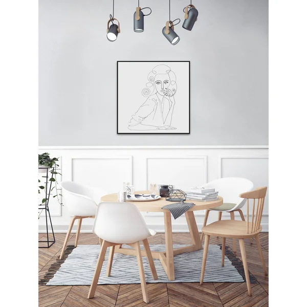Marmont Hill Inc 'Lady Sketch' Floater Framed Painting Print on Canvas, 20 x 20