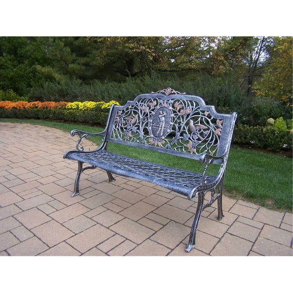 Oakland Living Golfer Cast Aluminum Bench - Antique Pewter