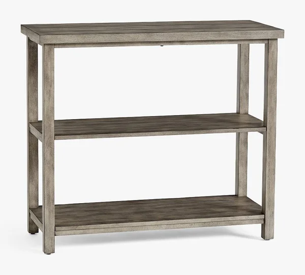 Mateo 36x22 x 31.5x22 2-Shelf Etagere Bookcase, Salvaged Gray