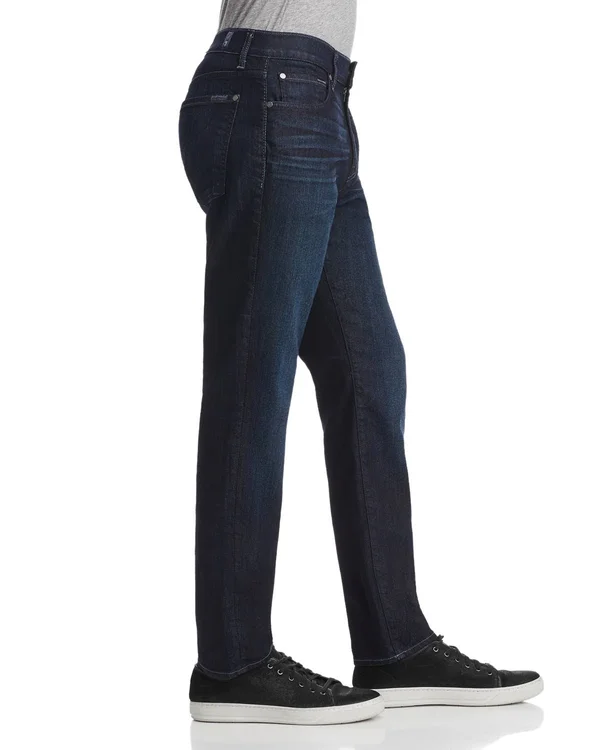 7 for All Mankind Size 38/33 Airweft Denim Adrien Slim Tapered with Clean Pocket in Perennial