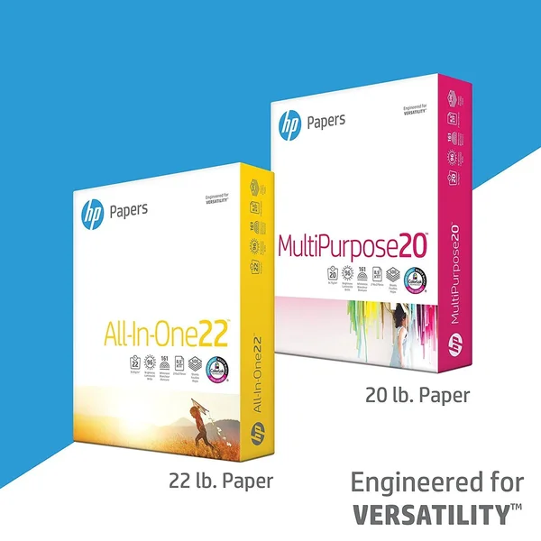 HP Printer Paper - BrightWhite24, 8.5 x 11, Letter, 24lb, 97 Bright, 2, 500 Sheets