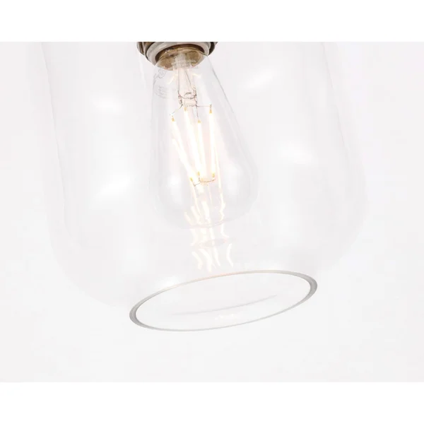 Elegant LD2270BK Collier 1 Light Black and Clear Glass Flush Mount