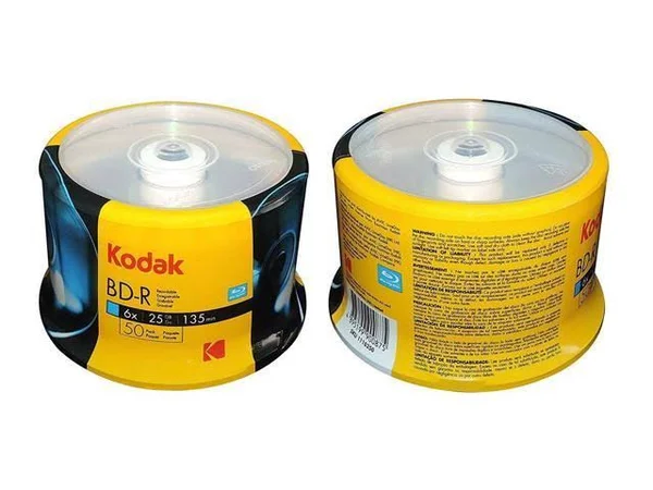 100-Pack Kodak Logo Top 6X BD-R BLU-RAY Blank Disc Media 25GB Cake Box