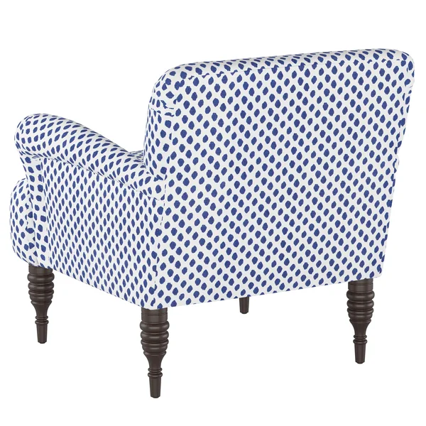 Contemporary White and Blue Upholstered Accent Chair