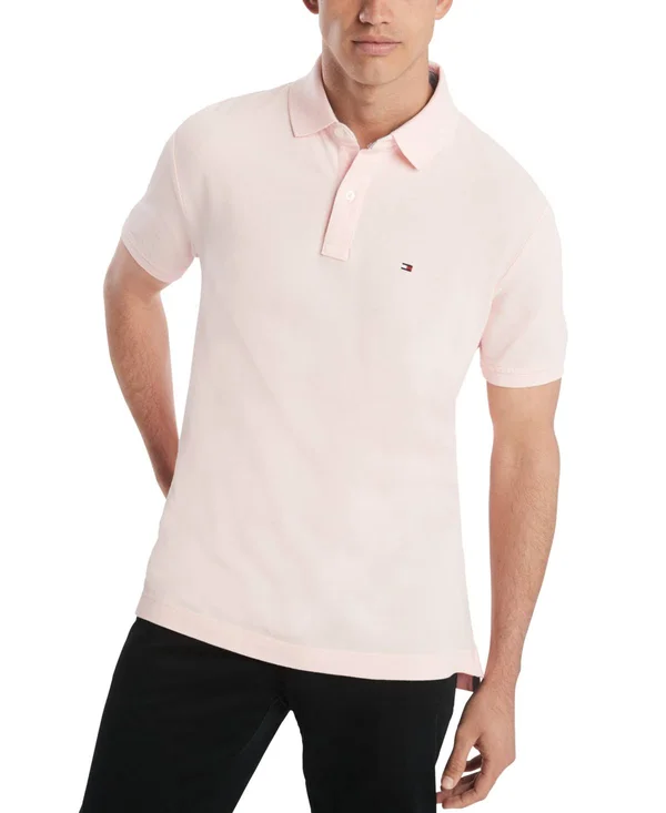 Tommy Hilfiger Men's Custom Fit Ivy Polo, Created for Macy&s - Pebble Pink