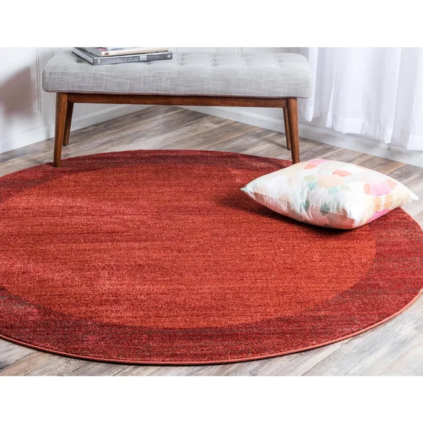 Unique Loom Del Mar Abigail Terracotta 8& 0 x 8& 0 Round Rug