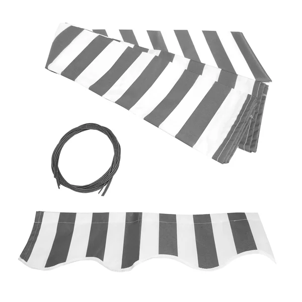 Aleko FAB8X6.5GREYWHT Retractable Awning Fabric Replacement 8 x 6.5 Feet Gray and White Striped