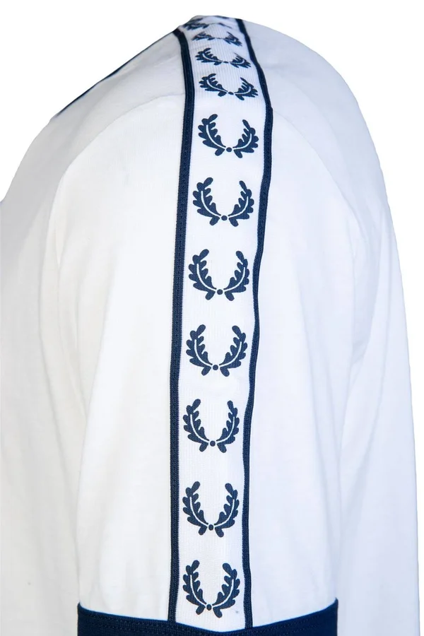 Fred Perry Taped Ringer T Shirt White