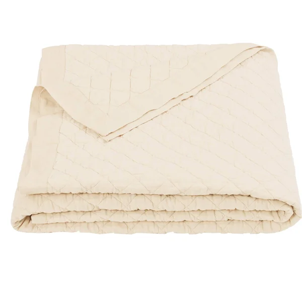 HiEnd Accents Cream Diamond Pattern Linen Quilt - King, 104" x 94"