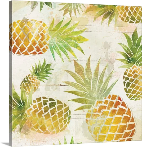 Pineapple Dance II - Large Solid-Faced Canvas Wall Art Print, Great Big Canvas