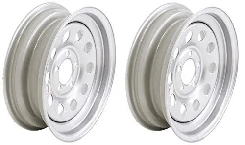 Ecustomrim 2-Pack Trailer Wheel Rim 15x5 Silver Mod Steel 5 Hole 4.5 in. 15 x 5 in.