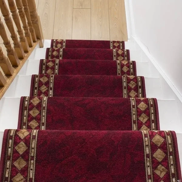 runrug USA Cheops Red Stair Carpet Runner Length: 28 foot, WIDTHS