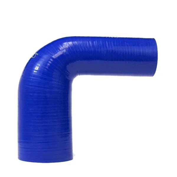 HPS 2.75x22 > 31/8x22 ID 4ply Silicone 90 Deg Elbow Reducer Hose Blue 70mm > 80mm ID