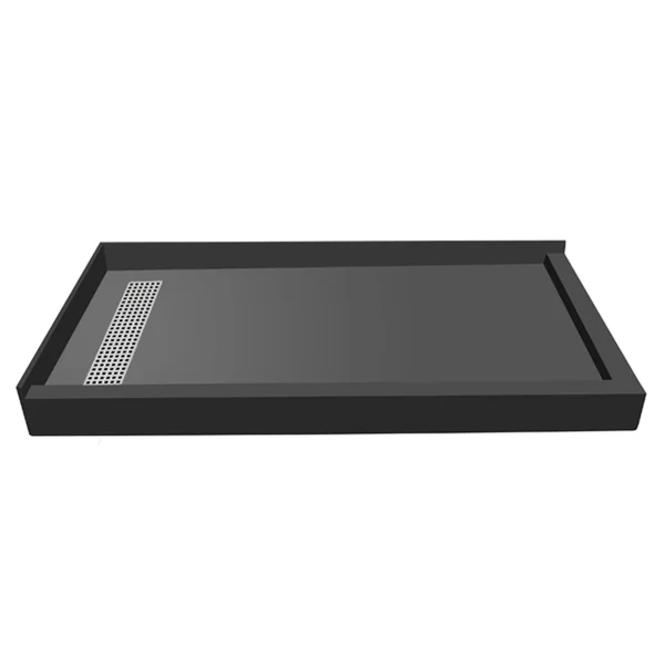 Tile Redi RT4860LDR-PVC-BN3 60x22 x 48x22 Double Threshold Shower Base with Drain Cover