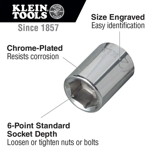 Klein Tools 65508 - 20-Piece 3/8 in. Drive Socket Wrench Set