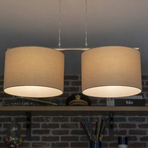Kloss Two Drum Shade Pendant, 63 x 31.5 x 13.78 in