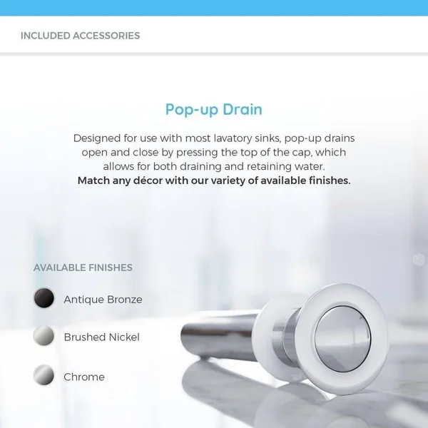 Mr Direct U1414-W-PUD-BN White Undermount Porcelain Bathroom Sink Ensemble - Brushed Nickel