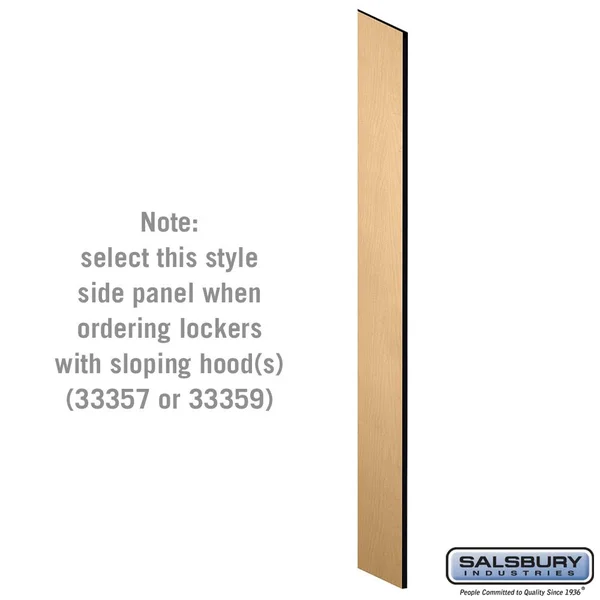 Salsbury Industries Side Panel - for 6 Feet High - 15x22 Deep Designer Wood Locker w/ Sloping Hood - Maple
