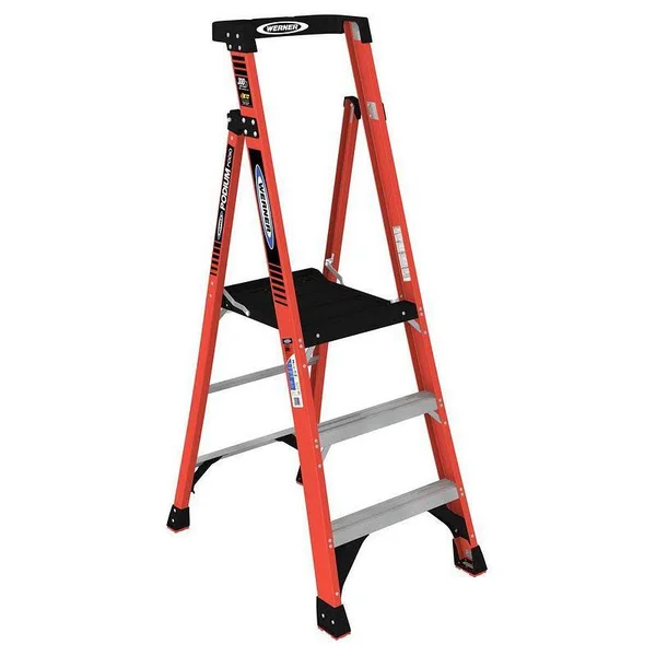Werner 9ft Reach Height Fiberglass Podium Ladder 3ft Type iA PDIA03