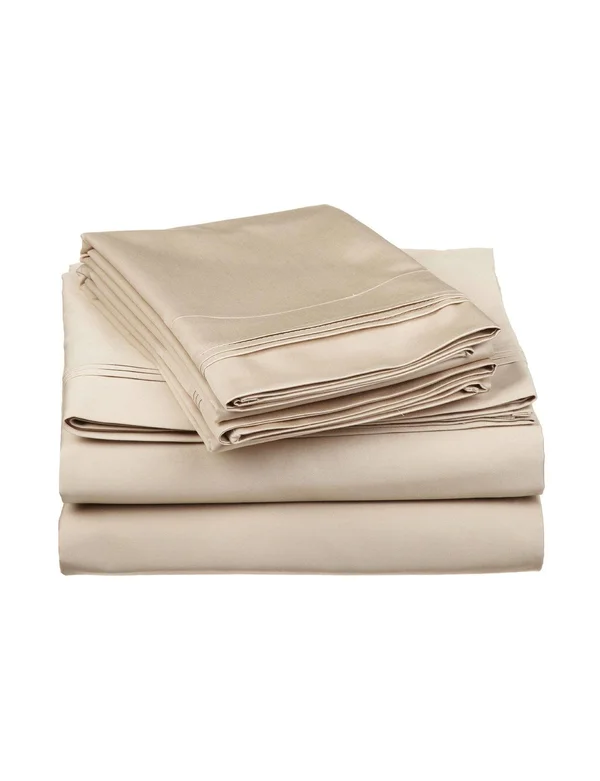 Egyptian Cotton 650 Thread Count Solid Sheet Set California King-Linen