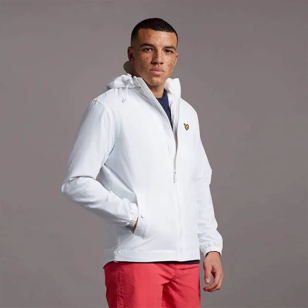 Lyle and Scott Zip Through Hooded Jacket, White