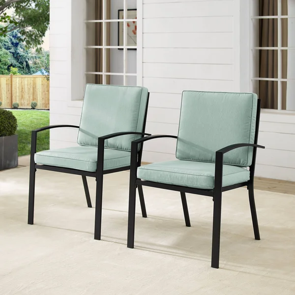 Crosley Kaplan Outdoor Dining Chair Set Bronze Mist (Set of 2)