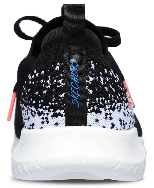 Skechers Women's Ultra Flex Twilight Twinkle Sneaker, Black/White